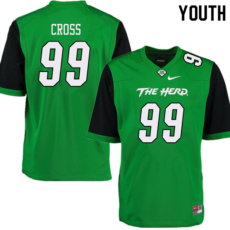 Youth #99 Jermane Cross Marshall Thundering Herd College Football Jerseys Sale-Green